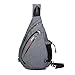 Produktbild Männer Frauen Segeltuch beiläufige Daypack Sling Bag Umhängetasche Brusttasche Unbalance Gym Rucksack Schulranzen für Reisen Outdoor Radsport (XL, Grau)