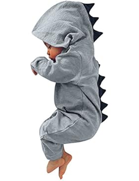 ZEZKT-Baby Dinosaurier Strampler für Neugeborene Dinosaurier Kapuzenpullover Spielanzug Overall Outfits Mit Kapuze...