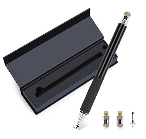FusionTech® Boligrafo Tactil 2 en 1 lápices Universales Precisos Sensibles para Pantallas Táctiles con Punta de Fibra Fina para todos los Teléfonos inteligentes Tabletas con Pantalla Táctil
