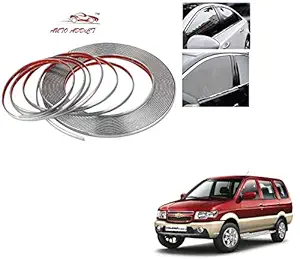 Auto Addict Car Side Window Door Beading Roll 14MM Silver Chrome Strip 20 Metres for Chevrolet Tavera