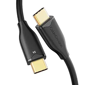 CableCreation USB C to USB C Charger Cable 100W, 6.6ft Type C 5A Fast Charging Cable, Compatible with MacBook Pro 16, iPad Pro 2020/2018, Galaxy S20/S10/S9/S9+, Pixel 4 XL,6.6ft/ Black