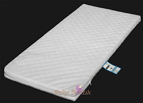 Anti-Bacterial Baby Crib, Cradle Foam Mattress (90 x 40 x 4 cm) with Quilted Breathable Zip Cover
