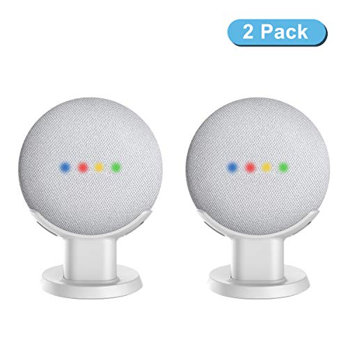 HomeMount Soporte para Google Home Mini - Soporte de Escritorio para Montaje en Soporte, Mejora la Visibilidad y Apariencia del Sonido (Blanco)