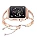 Price comparison product image WONMILLE Bracelet for Apple Watch Band 42mm, Classy Stainless Steel Cuff Jewelry iWatch Bands Strap Wristbands Unique Fancy Style for Women Girls with Pendant and Tassel (Rose Gold-42mm)