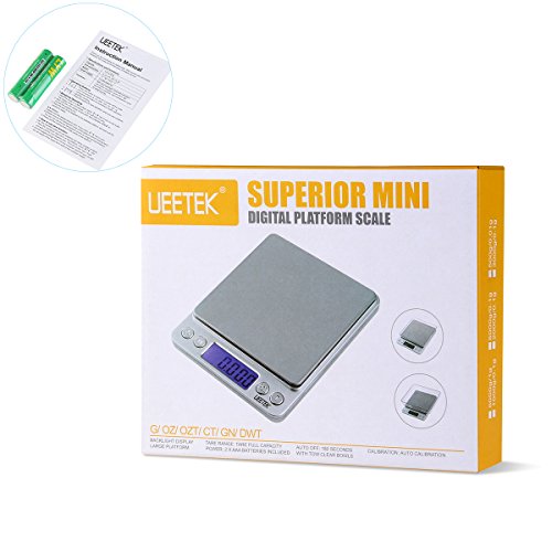 UEETEK 500g/0.01g Präzisionswaage Digitalwaage Digitale Küchenwaage mit LCD Bildschirm - 7