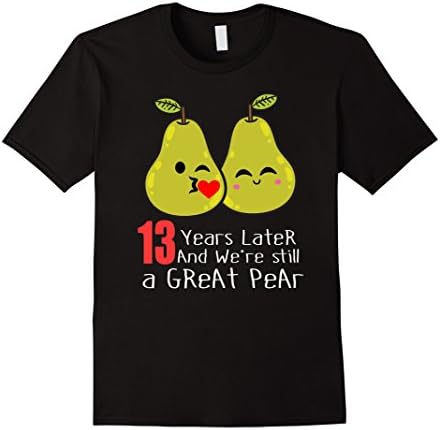 Men's 13th Wedding Anniversary Shirt Gifts Funny Couples T-shirt Large Black