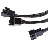 H HILABEE 15 cm 3/4 Pin Y Splitter Computer PC Lüfter Stromkabel 1 Bis 3 Schwarz