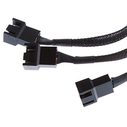 H HILABEE 15 cm 3/4 Pin Y Splitter Computer PC Lüfter Stromkabel 1 Bis 3 Schwarz