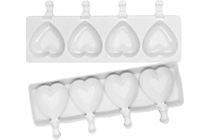 CACACOOK Foremka do lodów na patyku, zagłębienia, foremki do lodów, 3D, forma do lodów na patyku, do lodów, puree, jogurt (biała)