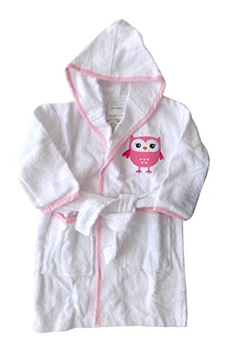 Preisvergleich Produktbild Toller Kinder Bademantel ~ Eule ~ Gr. 98 Baumwolle Mädchen Kleinkind