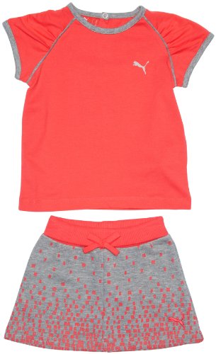 Puma Infants Baby Girl's T-Shirt and Skirt Set 4 - 6 Months Paradise Pink/ Athletic Grey Heather