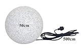Trango IP65 LED Gartenkugel in Granit-Optik I sehr täuschend ähnlich Granitstein I Kugelleuchte I Gartenleuchte I Gartenlampe I Leuchtkugel I Kugellampe I Außenleuchte