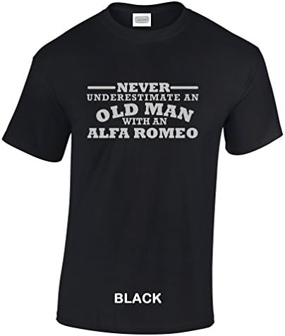 Never Underestimate an Old Man with Alfa Romeo Mens Crew Neck Short Sleeve Custom Personalized T-Shirts