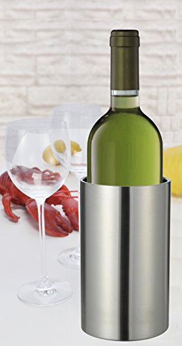 Jardinion Premium Plus Weinkühler Edelstahl Kühlbehälter Flaschenkühler, Doppelwand Luxus Garten Silber STK - 3