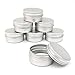 10x ALUMINIUM JAR POT TIN CONTAINER (15ml) For Nail Art MakeUp Cosmetic Travel Creams Lip Balm Tattoos