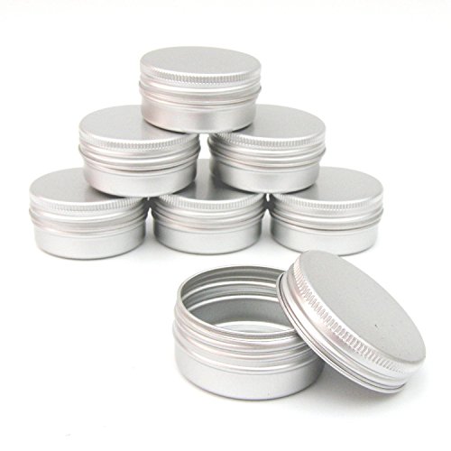 10x ALUMINIUM JAR POT TIN CONTAINER (15ml) For Nail Art MakeUp Cosmetic Travel Creams Lip Balm Tattoos