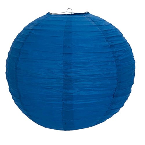 Clayre & Eef 6LAK0324M Lampenschirm Papier mittel blau ca. Ø 40 cm