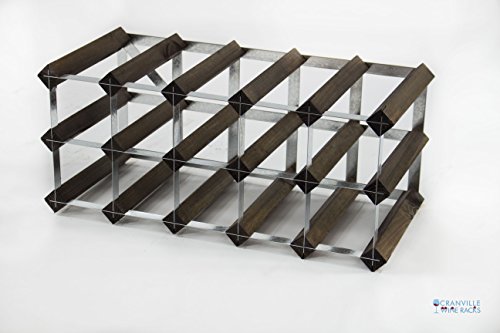 Klassische 15 Flasche Eiche dunkel gebeiztem Holz und verzinktem Metall Weinregal Selbstmontage - 2