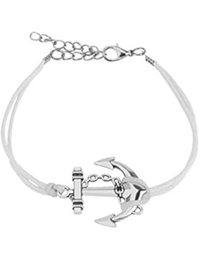 Beyoutifulthings Wickel-Armband GROSSER ANKER Länge 250mm Breite 2,89mm verstellbar Karabinerverschluss Echt-Leder...