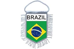 Akachafactory Fanion Mini Drapeau Pays Voiture Decoration bresil Bresilien