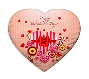 DreamVio Love Heart Shaped Velvet Cushion/Pillow/Plush for Gifting on Birthdays,Anniversaries, Valentine Day Color - Multi (Size- 15x17 inch) Shape 1