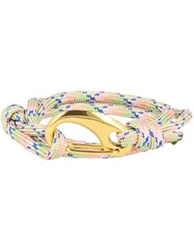 Vikings Armband Grün-Rosa-Weiss Karabiner-Verschluss Gold