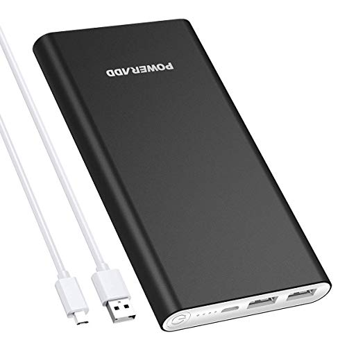 POWERADD Versión Mejorada Pilot 2GS Power Bank 10000mAh (Doble Puerto de Salida, 3.1A+3.1A) Cargador Portátil Batería Externa para iPhone, iPad, Huawei, Samsung y Más - Negro