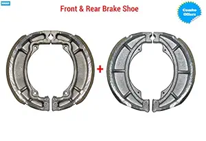 NIKAVI Motorcycle Front & Rear (Combo) Brake Shoe Set Compatible for Platina (BSS07+BSS06)