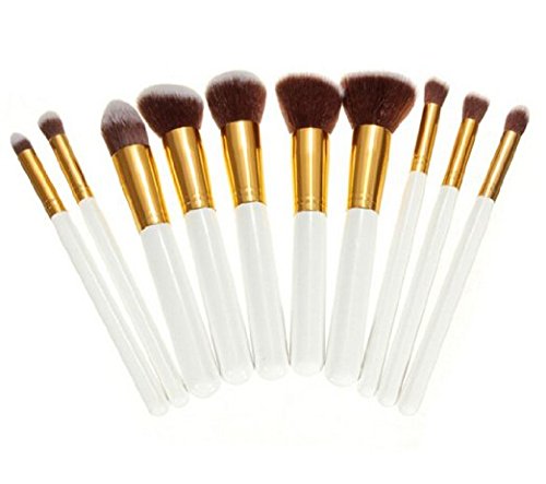 Fashion Base Professional 10PCS Black and Gold Makeup Brushes Set Eyeshadow Brush