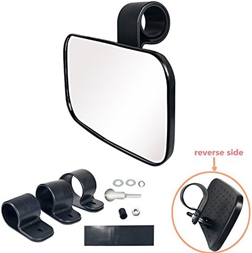 1 Pcs UTV Clear Rear View Center Mirror High Impact ABS Housing and Multi Clamps with Shatter-Proof Tempered Glass Mirror