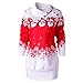 Produktbild Soupliebe Damen Christmas Santa Claus Schneeflocke Print Plus Size Tunika Sweatshirt Kleid Abendkleider Cocktailkleid Partykleider Blusenkleid