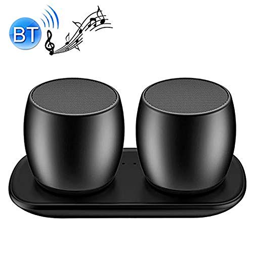 Preisvergleich Produktbild 1DFAUL Mini-Bluetooth-Lautsprecher, Stereoanlage aus Aluminiumlegierung mit Unterstützung für Ladestation Freisprechfunktion für den Außenbereich,Black
