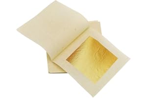 KIRIN Edible Gold Leaf Sheets, 5 Pieces 4.33cm*4.33cm Edible Gold Leaf for Cakes, Food, Bakery, Drinks, Makeup, Art