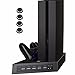 Produktbild VICKMALL PS4 Vertikaler Standfuß Kühler Lüfter mit DualShock 4 Ladestation für PlayStation 4 & Playstation 4 Slim PS4 Controller und 5 USB HUB Port 1 DC 5V Port 4 Thumbstick,2 in 1 ps 4 zubehör,es ist Nicht für PS4 Pro