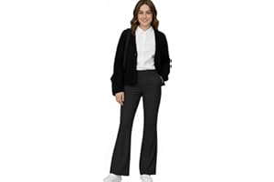 L S U Girls’ Bootleg School Trousers Adjustable Waist Slim Fit Flared Pants Zip & Button Closure