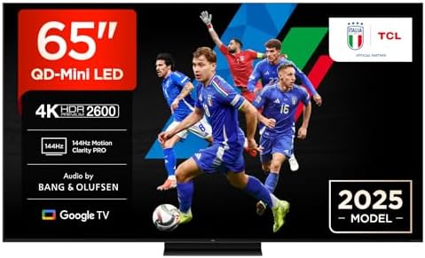 TCL 65Q7C 65 Inch QD Mini LED TV, 4K HDR Premium 2600, Smart Google TV (Dolby Vision IQ e Atmos, pannello HVA, Motion Clarity Pro a 144 Hz)