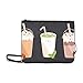 Produktbild EIJODNL Cute Boba Green Tea Drink Pattern Benutzerdefinierte hochwertige Nylon Slim Clutch Crossbody Tasche Umhängetasche