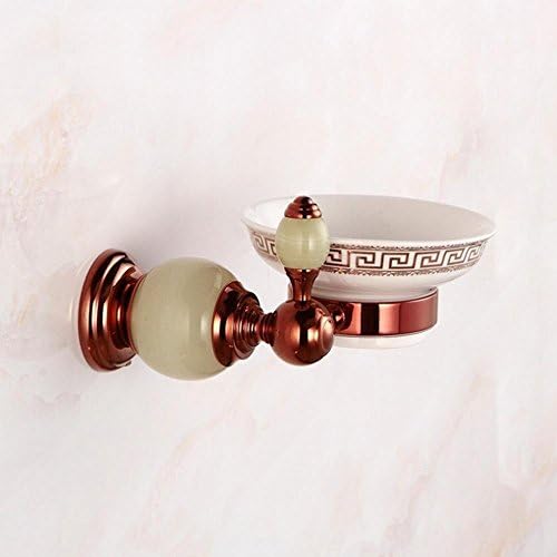 YANXH Copper and Jade Soap Dish Holder Vintage Wall Mounted Soap Holder for Bathroom Washroom Bath Accessories Rose Gold