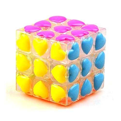 Preisvergleich Produktbild JIAAE Carat Love Heart Zauberwürfel 3X3 Kinder Puzzle Crystal Rubik,Transparentwhite