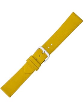 Eichmüller Lederband ohne Naht gelb – 18mm silberfarbene Schließe