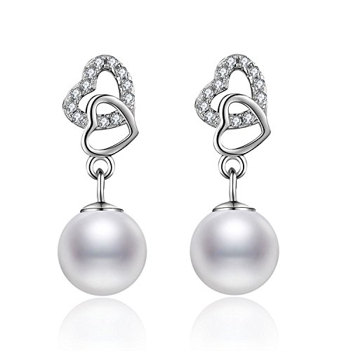 J.Vénus Pendientes de Plata, Pendientes de las Señoras Conjunto Básico de Plata Esterlina 925, pendientes mujer con la Caja