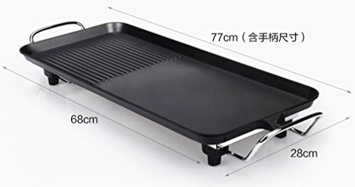 Nola Sang Electric Home Barbecue Grill Stainless Steel BBQ Oven No Smoke Non Stick 5 Grade Temperature Control and Automatic Protection.