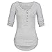 Produktbild MERICAL Damen Damen Solide Langarm Knopf Bluse Pullover Tops Shirt Mit Taschen(EU:52/CN:XXXXXL,Grau)