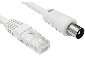 ISTARCOMPUTER Câble TV pour prise murale RJ45 Coaxial mâle de qualité supérieure Transmission claire de signaux TV analogiques et numériques Connecteur blindé et prise TV de 9,52 mm Longueur de 2 mètres