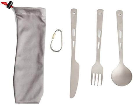 Zdmathe Stainless Steel Utensil Set Extra Strong Ultra Lightweight (Ti), Healthy &amp; Eco-Friendly 3/4 Piece Chopsticks Knife Fork Spoon Set for Home Use / Travel / Camping Cutlery Set in Easy to Store Case