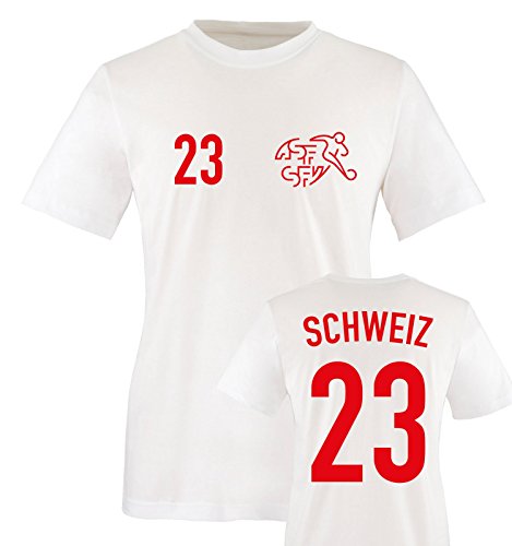 EM 2016 – TRIKOT – EM 2016 – SCHWEIZ – 23 – Kinder T-Shirt – Weiss / Rot Gr. 152-164