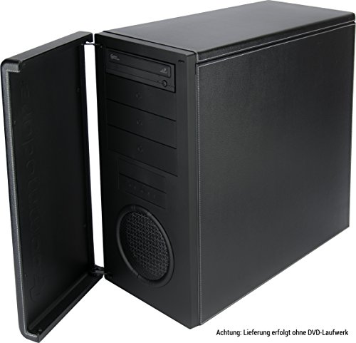 [789383] ATX-Midi Black Forest, schwarzes Leder PC-Gehäuse, Computer Leergehäuse Midi-Tower - 4