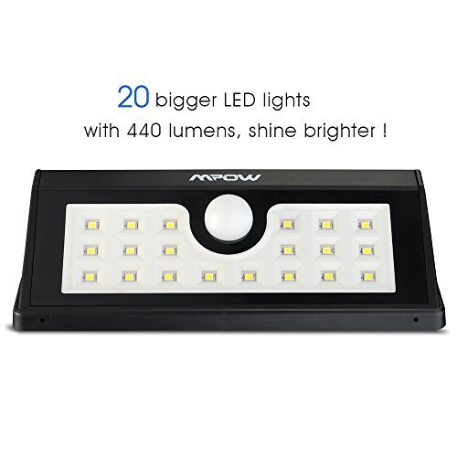 Mpow 2 Stück LED Solarleuchten [3 Intelligente Modi] Mpow 3-in-1 Wireless Wetterfeste Licht Bewegungs Sensor Lampe mit 20 LED für Garten, im Freien, Zaun, Terrasse, Garten, Haus, Auffahrt, Treppen, Außenwand usw. - 3