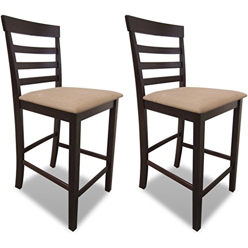 Anself 2er Set Barhocker Barstuhl Tresenhocker Tresenstuhl aus Holz 2
