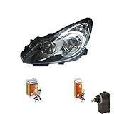 Halogenscheinwerfer links Scheinwerfer links Corsa D 06-10 3/5-Türig schwarz inkl. Motor